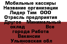 Мобильные кассиры › Название организации ­ Лидер Тим, ООО › Отрасль предприятия ­ Другое › Минимальный оклад ­ 50 000 - Все города Работа » Вакансии   . Ульяновская обл.,Барыш г.